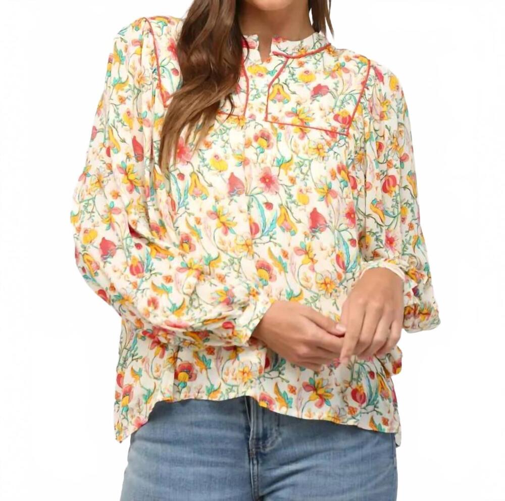 NEW FATE whimsy garden blouse in cream
